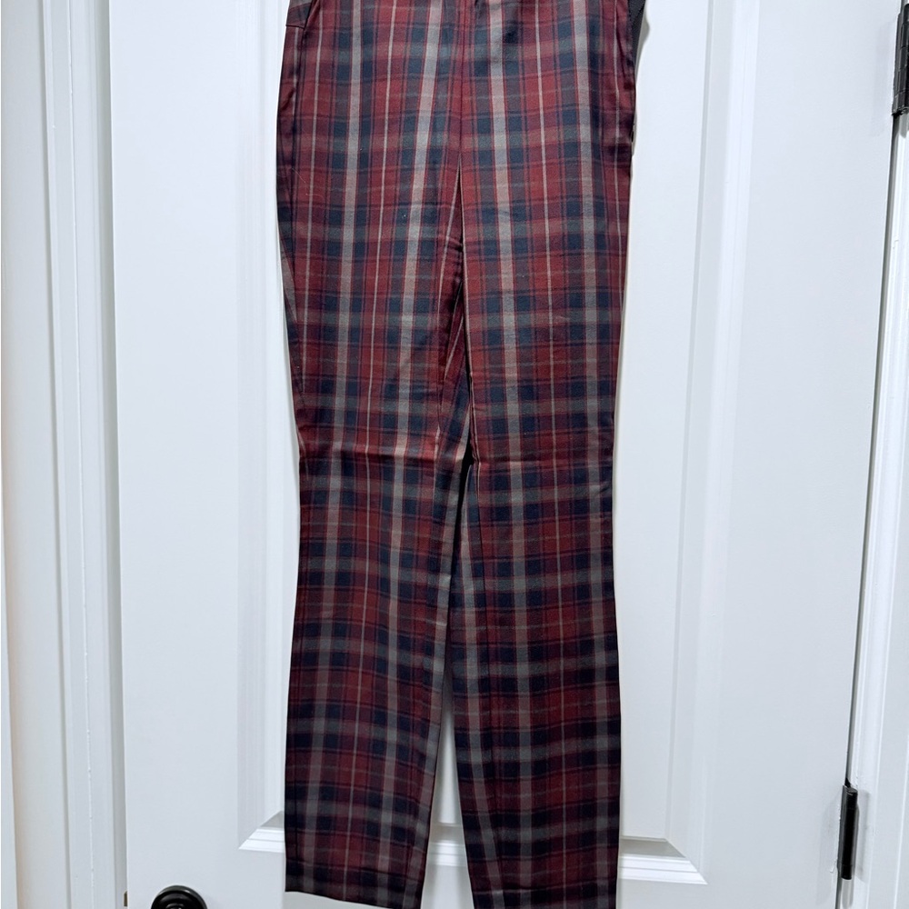 Rag & Bone Red and Gray Plaid Pant